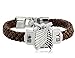 Oliasports Attack on Titan Leather Woven Stainless Steel Lobster Clasp Bracelet Punk Jewelry