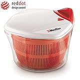 Mueller Large 5L Salad Spinner Vegetable Washer with Bowl, Anti-Wobble Tech, Lockable Colander Basket and Smart Lock Lid - Lettuce Washer and Dryer - Easy Water Drain System and Compact Storage
