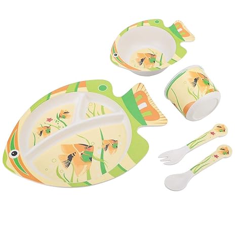 5pcs Set vajilla Infantil conjunto para la alimentación del ...
