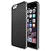 Maxboost MP6A Slate Series Aluminum Frame Shield Bumper with Interlocking TPU Carbon Fiber Pattern Shell Case for iPhone 6 - Cross-Hatched Glossy Black / Silver