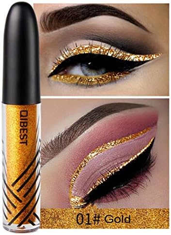 Ourhomer💕 QIBEST Waterproof Long Lasting Metallic Shiny Smoky Eyes Beauty Eyeshadow Glitter Liquid Eyeliner