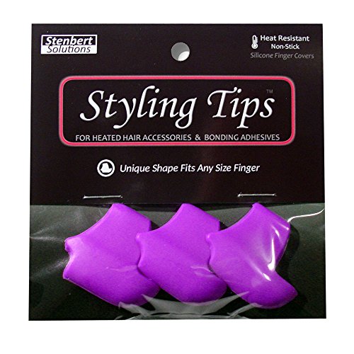 Heat Resistant Finger Cots for Styling Wand, Curling Iron, Hot Fusion Hair Bonding Adhesives, Extension Installation, Help Prevent Finger Burns, Heat Glove Alternative for Styling Tools (Purple) collection of cool unique weird amazon gift items