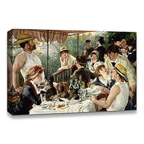 Canvas Wall Art La Grenouillere by Pierre Auguste Renoir Painting Artwork for Home Prints Framed - 12x18 inches