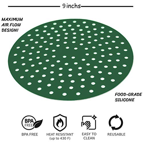 Reusable Air Fryer Liners Round NonStick Basket Mats Silicone Air