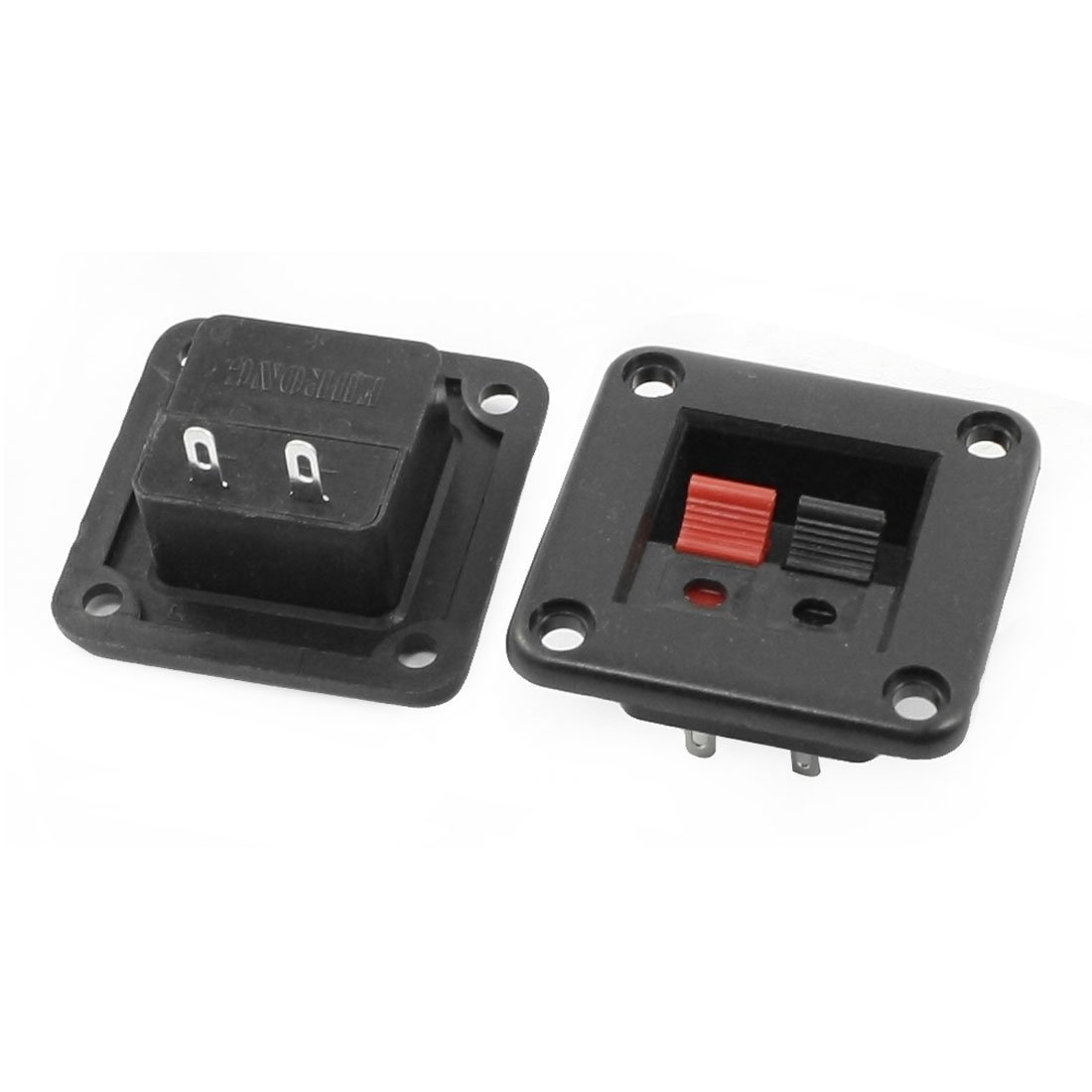 sourcing map 2pcs Red Black 2 Way Push Type Square Speaker Terminals Connectors