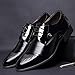 OUOUVALLEY Mens Patent Leather Tuxedo Dress Shoes Lace up Pointed Toe Oxfords 1877 Black 10D(M) US