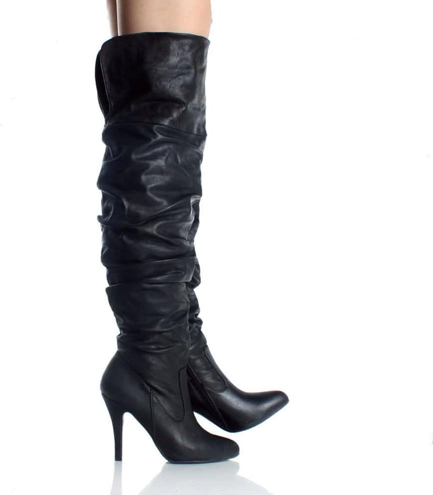  | Forever Link Womens Focus-33 Vegan Leather Over the Knee Fashion Boots | Over-the-Knee