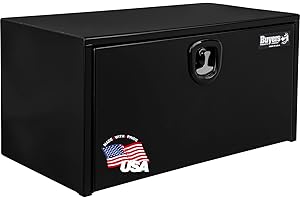 BUYERS PRODUCTS COMPANY Buyers Products 1732303 Black Steel Underbody Truck Box With 3-Point Compression Latch, 18 x 18 x 30 Inch, Made In The USA, Tool Box For Truck Bed