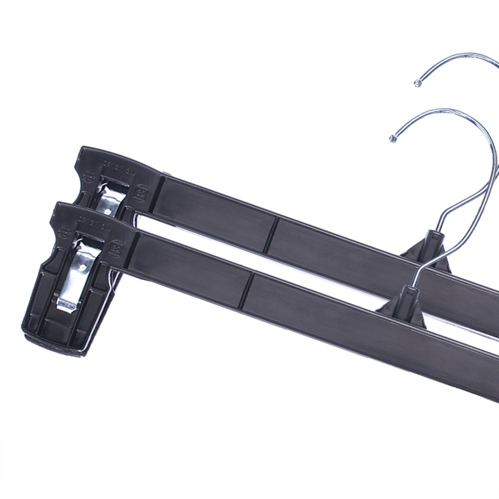 House Day Recycled Plastic Pants Hangers, 200 Pack 12" Black Pinch Grip