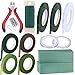 Supla 33 Pack Floral Arrangement Kit Floral Foam Wet Green Brown Clear Floral Tape Waterproof Wire Cutter Stem Wire Floral Wire U Shaped Floral Pins for Bouquet Stem Wrap Florist