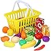 Kidzlane Play Food - 28 Piece Pretend Play Foods in Basket