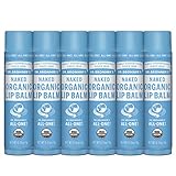 Dr. Bronner's - Organic Lip Balm (Naked, .15 ounce, 6-Pack) - Unscented, Made with Organic Beeswax and Avocado Oil, For Dry Lips, Hands, Chin or Cheeks, Jojoba Oil for Added Moisture, Soothing