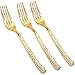 Supernal 300pcs Gold Plastic Forks,Disposable Hammered Forks,Premium Heavyweight Silverware Polished,Perfect for Big Party,Christmas Party Silverware