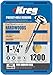 Kreg SML-F125-1200 Zinc Pocket Screws, 1 1/4 Inch, #7 Fine Thread, Maxi-Loc Head (1200 Count)
