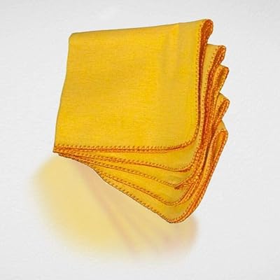 Milosc Pack of 4 Jumbo Yellow Duster 100% Cotton Cleaning Cloth 35 x 45 cm