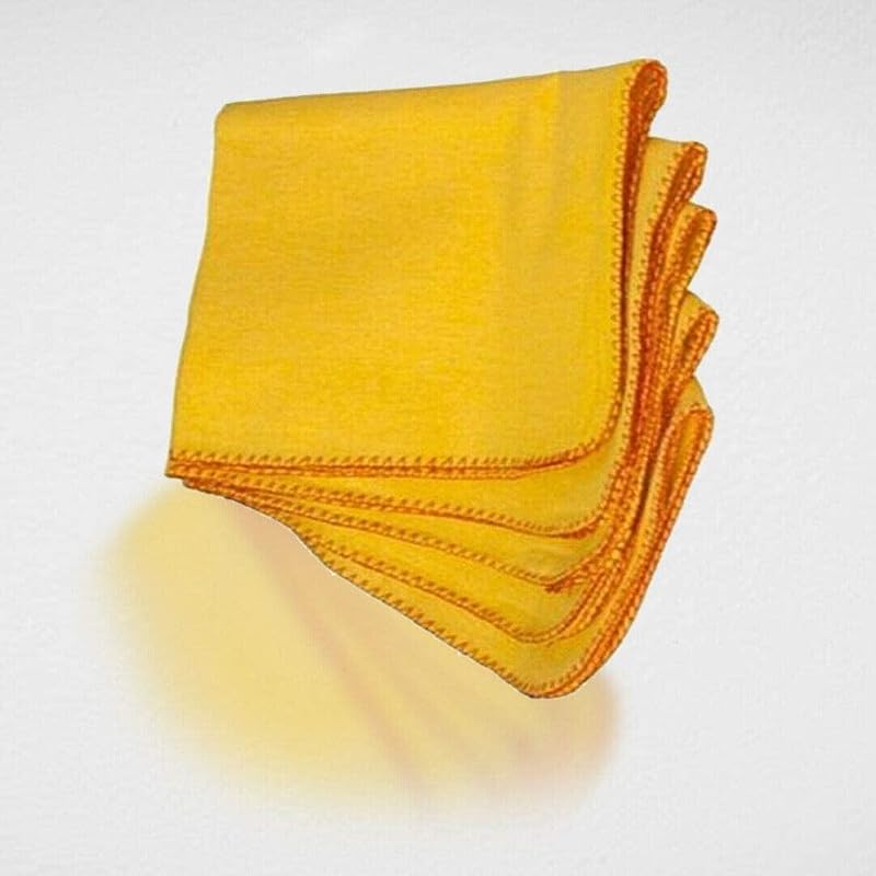 Milosc Pack of 4 Jumbo Yellow Duster 100% Cotton Cleaning Cloth 35 x 45 cm