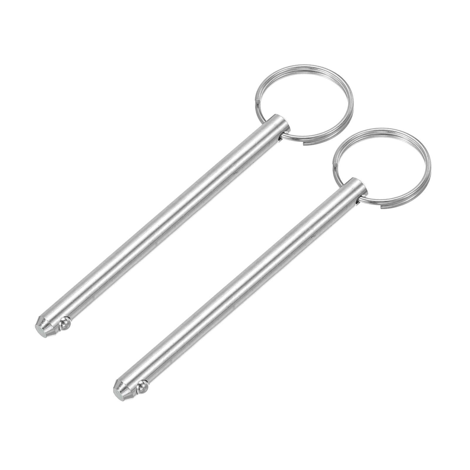 PATIKIL 316 Stainless Steel Quick Release Pin 2 Pack Bimini Top Pin Usable Length 3.11", Total Length 3.74", Dia 0.25" Boat Marine Hardware for Deck Boat Bimini Top