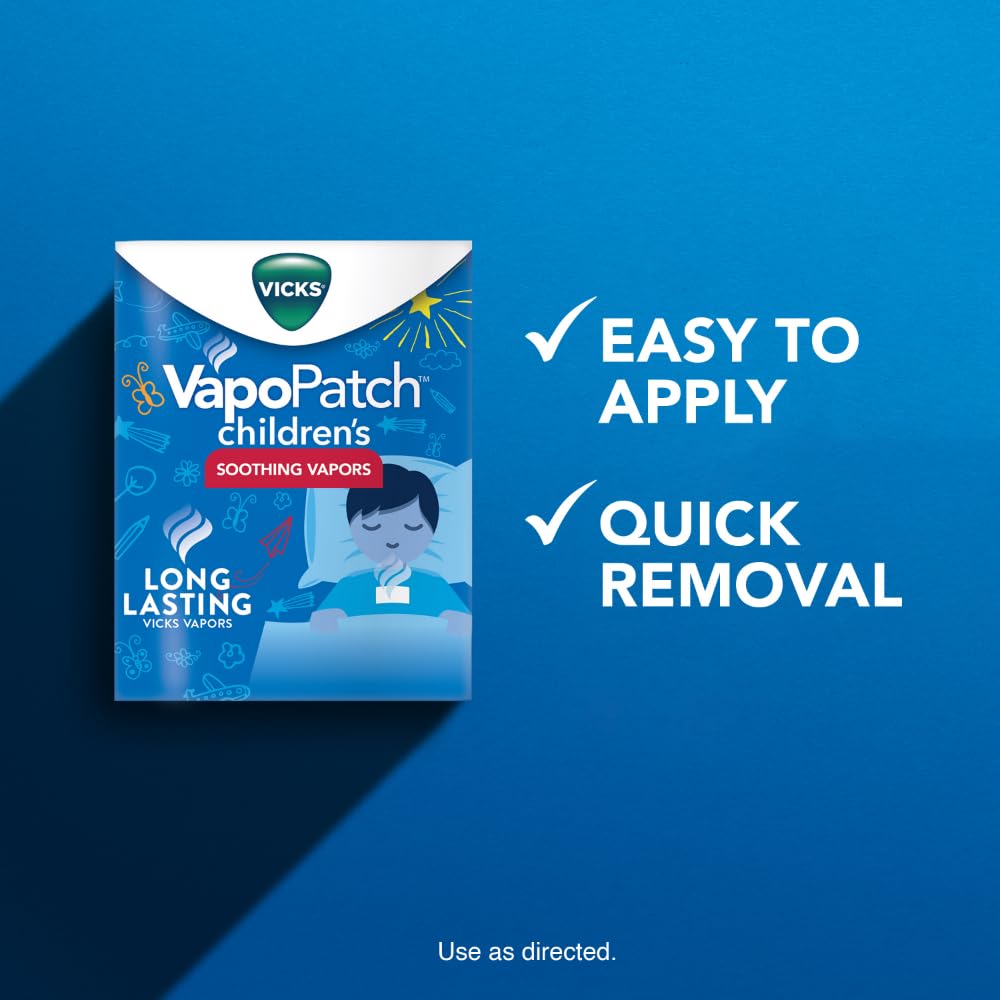Vicks Children's VapoPatch, Wearable Mess-Free Aroma Patch, Soothing & Comforting Non-Medicated Vicks Vapors, For Children Ages 6+, 5ct - Pack of 2