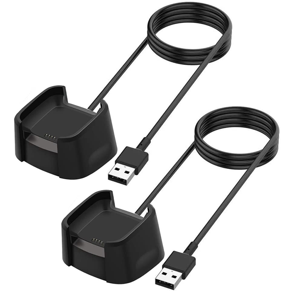 Charger for Fitbit Versa (Not for Versa 2), Replacement Charging Dock Cable with 3.3ft USB Cord for Fitbit Versa-1st Gen Smart Watch (2 Pack)
