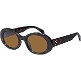 mosanana Oval Retro Trendy Sunglasses for Women 90s Style MS52371