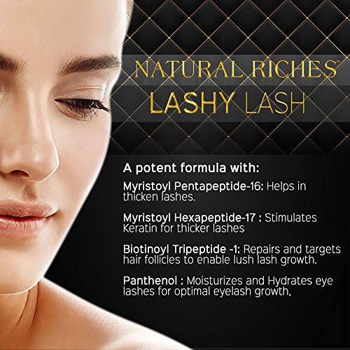 Eyelash growth serum peptide lash natural regrowth enhancing formula for hydrated longer fuller eyelash and thicker eyebrows with pentapeptide-17 Panthenol 10ml/0.33fl oz.