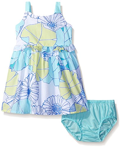 Gymboree Toddler Girls' Mint and Yellow Floral Dress, Multi, 3T