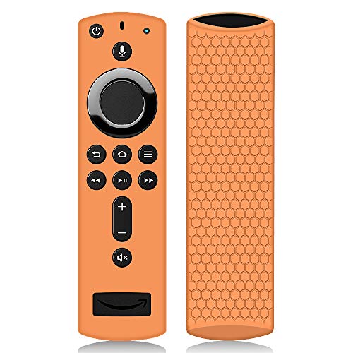 Remote Case/Cover for Fire TV Stick 4K, Protective Silicone Holder Lightweight [Anti Slip] ShockProof for Fire TV Cube/Fire TV(3rd Gen)Compatible with All-New 2nd Gen Alexa Voice Remote Control-Orange