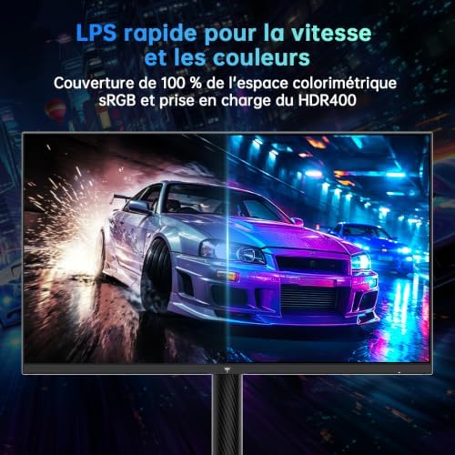 H27E6S Écran Gaming 27 Pouces QHD 2560 x 1440, 240Hz (OC 275Hz), Fast IPS, 1 ms, HDR400, FreeSync & G-Sync Compatible, Eye Care, VESA 100x100mm, Pied Réglable en Hauteur, HDMI 2.0, DisplayPort 1.4