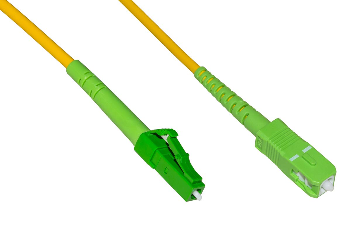 LINK LKLCSCAPCS1 Fiber Optic Cable APC LC A APC SC SINGLEMODE SIMPLEX MT.1, Yellow