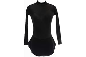 LIUHUO Girls's Ice Skating Dress Solid Color Velvet Children Handmade Dance Figure Leotards for Performance