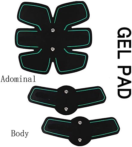 Jingfulin Abdominal Muscle Trainer Muscle Toner Toning Belts Ab Trainer Waist Trainer Arm Trainer Figure shape EMS Training Equipment Unisex Support For Men &amp; Women (gel pad green)
