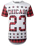 URBANCREWS Mens Hipster Hip Hop NBA Team Logo Player Graphic Mesh T-shirt