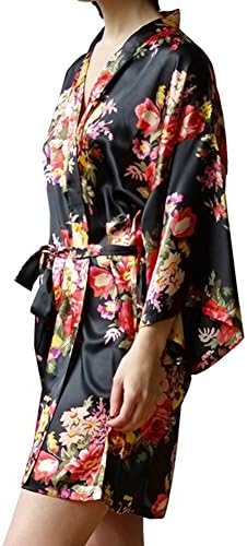 Women's Kimono Silk Robes for Bride and Bridesmaid Wedding Spa Party Floral Satin Robes