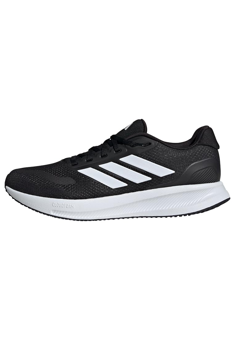 adidas Herren Runfalcon 5 Wide Running Shoes, Core Black/Cloud White/Core Black, 43 1/3 EU