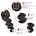 UNICE Hair Body Wave Lace Closure Middle Part Brazilian Unprocessed Virgin Human Hair 4x4 Lace Closure Natural Black Color (16inch)