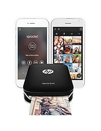 HP Sprocket   Impresora de fotos, impresión de fotos en papel de 2 x 3 pegatinas (blanco) + papel fotográfico (70 hojas) + funda protectora + cable USB con adaptador de pared + paño de limpieza HeroFiber