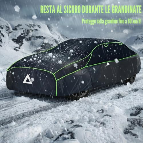 Cowtcver Car Hail Protection Cover, Outdoor Car Hail Protection Garage with Separate Sunshade, Car Cover for Protection from Hail, Sun and Rain (Saloon 470-490cm)