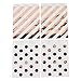 Andaz Press Rose Gold Copper Foil Favor Bags, Polka Dots and Striped, 24-Pack, Shiny Metallic Colored Wedding Birthday Baby Shower Party Supplies Decorations