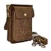 Le'aokuu Mens Genuine Leather Fanny Messenger Shoulder Satchel Waist Bag Pack (021 Brown)