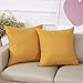 Madizz Throw Pillow Cases Cushion Covers 18x18 Set of 2 Pack Decorative Solid Polka Dots Mustard Yellow and White Double Sided Halloween Holiday
