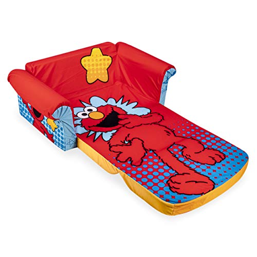 Marshmallow Furniture, Children's 2-in-1 Flip Open Foam Sofa, Sesame Street'S Elmo, by Spin Master, Multicolor
