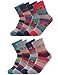 Luxina 8 Pairs Thick Wool Knitting Autumn Winter Socks for Women Snow Flake Patterned