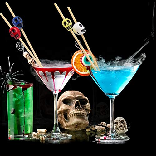 image for Minisland Halloween Decorations Party Cocktail Picks Multicolor Skull 