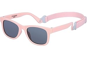 COCOSAND Baby Sunglasses with Strap Polarized Flexible Square UV400 for Infant Toddler Boys Girls Age 0-24 Months