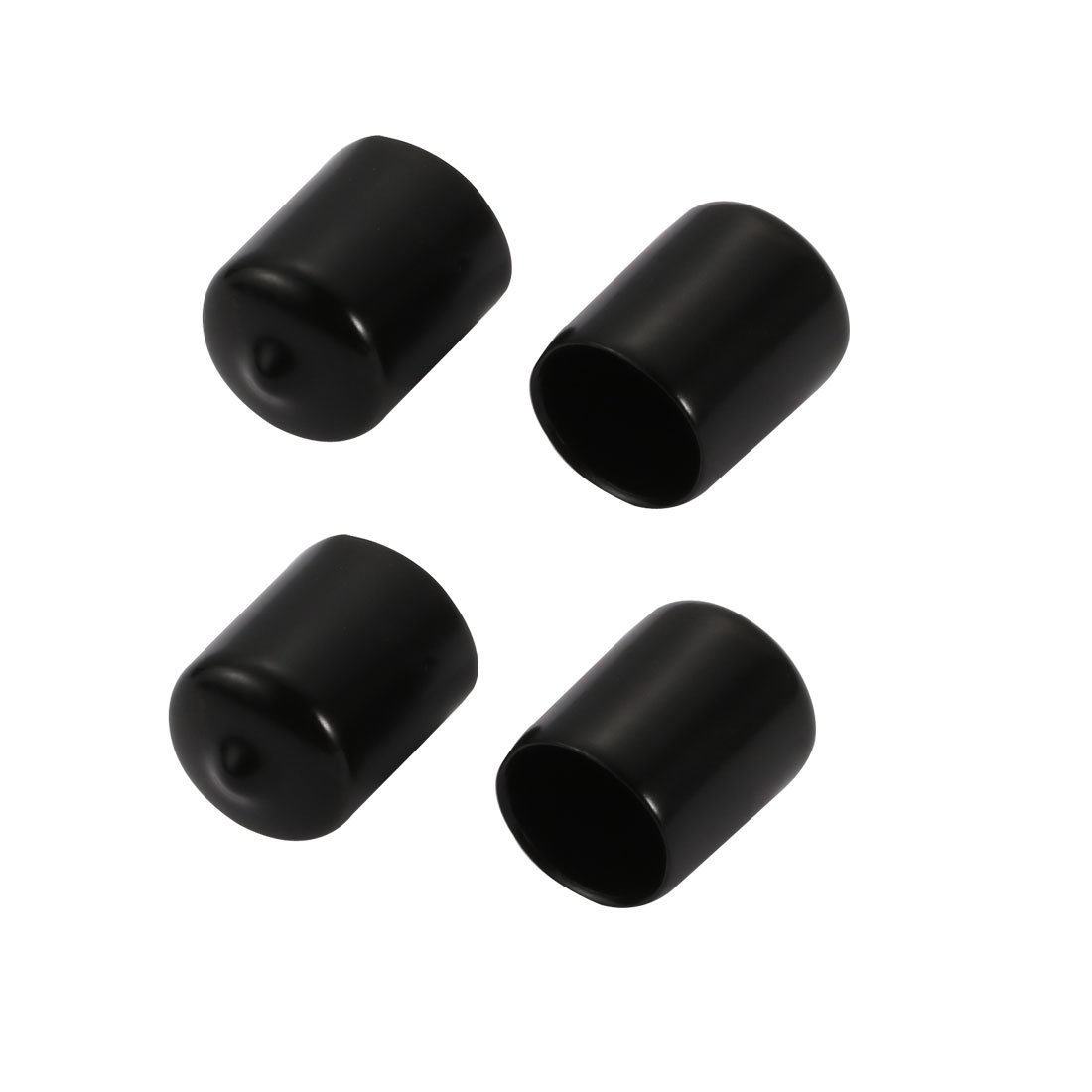 sourcingmap 4Pcs 18mm Inner Dia PVC Flexible Vinyl End Cap Screw Protector Cover Black