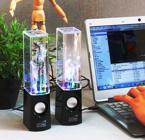 Lightahead® Original ATake (US VERSION) Colorful Music Fountain Mini Amplifier Dancing Water Speakers Water Dancing Speakers Enh