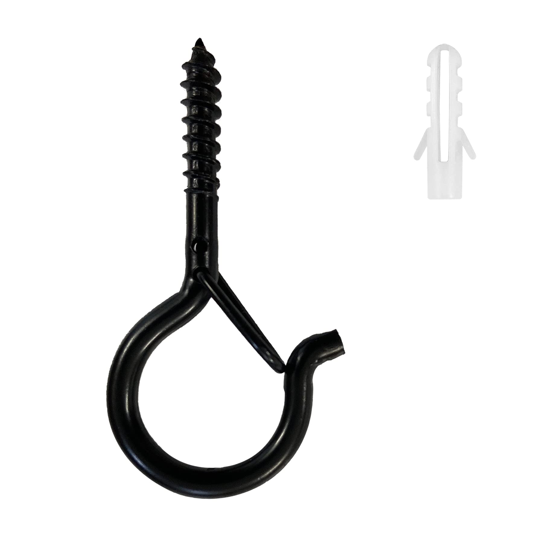 Swatowot® 22 Pack Q-Hanger Lights Hanger Hooks Screw Hooks Wall Cabinet Ceiling Hooks with Safety Buckle Design for New Year Party Light House Garage Party Led Fairy Lights (Black)