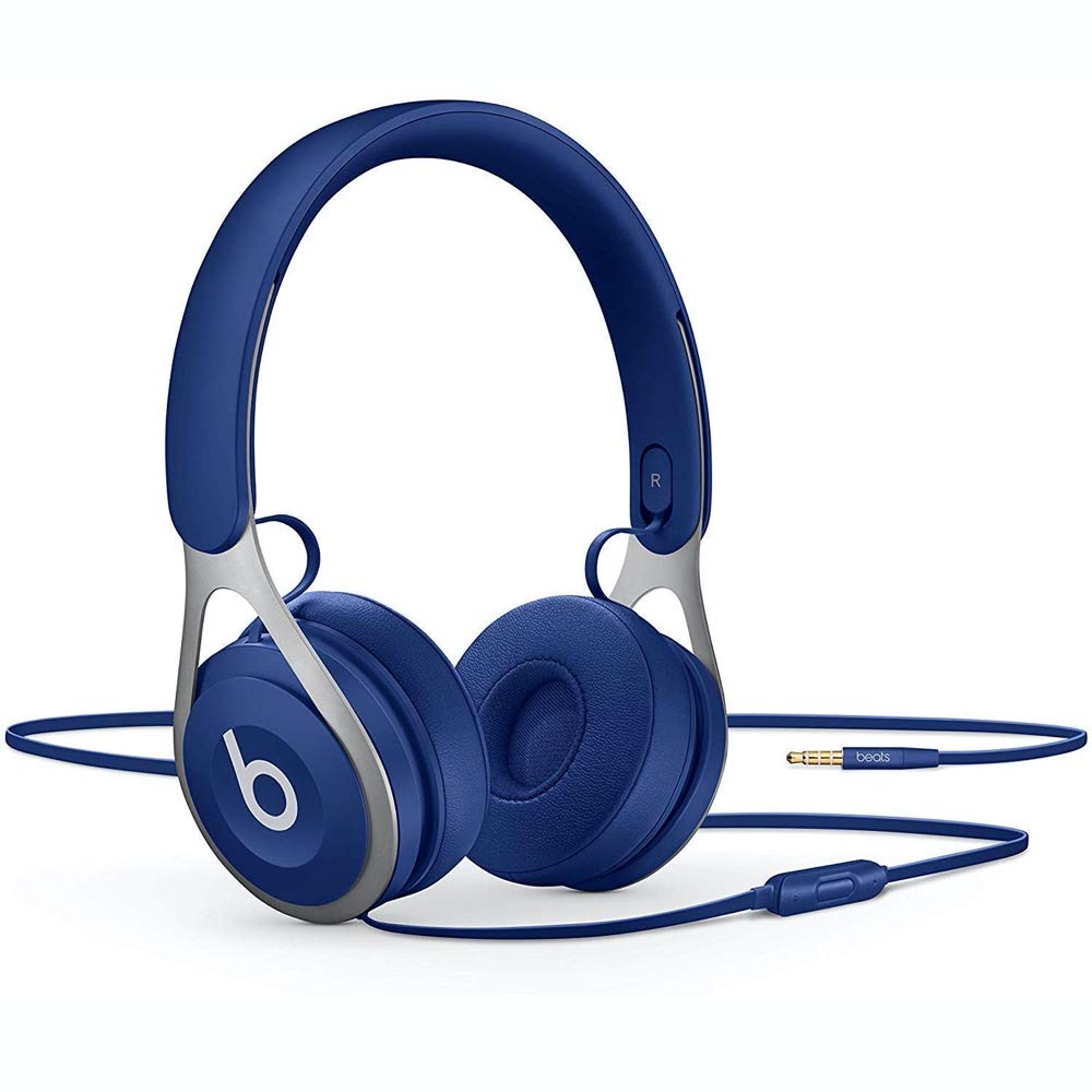 Beats Ep Wired On-Ear Headphones - Battery Free for Unlimited Listening, Built in Mic and Controls - Blue