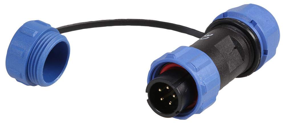 PRO ELEC 5-Pole Circular Threaded Connector Plug, IP68 Waterproof, Cable Mount, 5–8mm Cable, 180V 5A, SP13 Series – PELR0117
