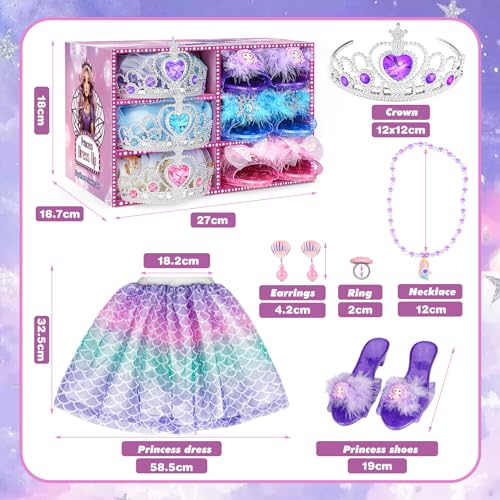 Dreamon Princess Shoes Girls High Heels Children Princess Shoes Costume Kids Fancy Dress Costumes Play Accessories Christmas Gift for 3 4 5 6 Years